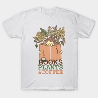 Books Plants and Coffee T-Shirt